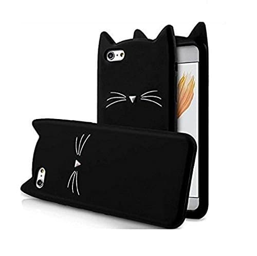 O4U Apple iPhone 8 Plus Cover 3D Cartoon Series Cute Beard Silicon case Cover Lovely Mobile Shell Compatible with iPhone 8 Plus (Black)