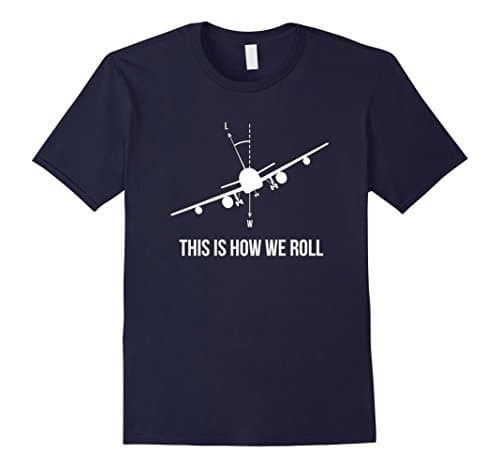 Men's This is how we roll | Aviation Pilot Airplane T-shirt  XL Navy