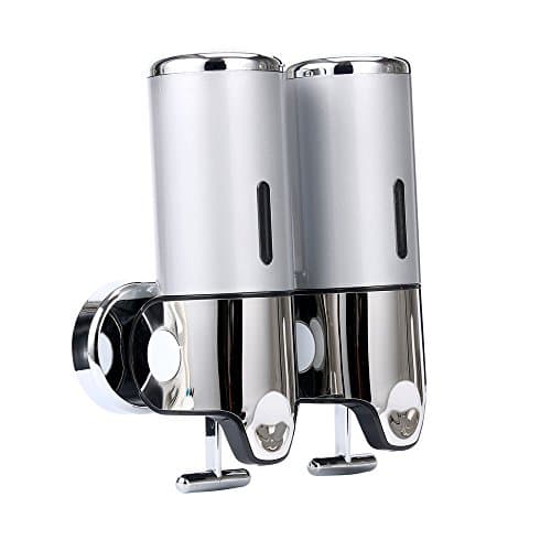 Modern Style Storage Lavatory Soap/Lotion/Shampoo Dispenser Home Bathroom Toilet Wall Decoration Suitable for Ideal Gifts Home, Restaurant, Hotel, School, hospital and so on SP-2S1