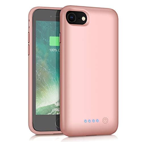 Battery Case for iPhone 8/7, HETP 6000mAh Portable Rechargeable Extended Battery Pack for Apple iPhone 7 & iPhone 8 Charging Case Protective Backup Power Bank (4.7 inch)- Rose Gold