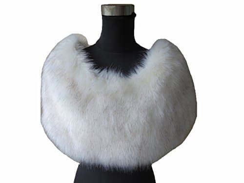 Women's Faux Fox Fur Shawl Cape Bridal Stole Pullover Wedding Party