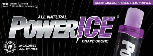 PowerICE All Natural Electrolyte Freezer Bars, Grape Score, 100 Count Popsicle