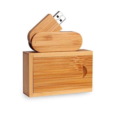Yaxiny Wood 2.0/3.0 USB Flash Drive USB Disk Memory Stick with Wooden Box (3.0/8GB, Carbonized bamboo wood)