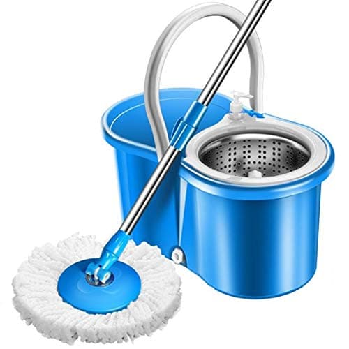 HEMFV Spin Mop Bucket System-Microfiber Spinning Mop Bucket, Microfiber Mop Heads-Rotating 360 Degree, Adjustable Handle-for Home Cleaning