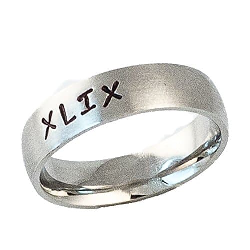 Personalized Custom Made Stainless Steel 6mm Ring With Roman Numerals Made in USA
