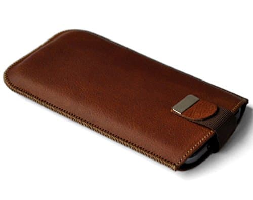 Brown leather case for iPhone 7, 6s cover lined magnetic flap handmade sleeve pocket pouch