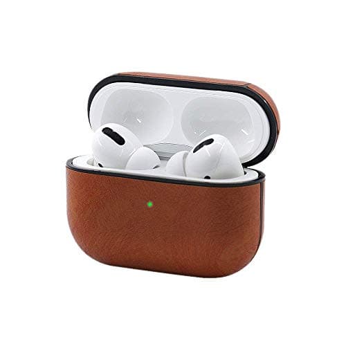 Lynmerry for Airpods Pro Case, Leather Charging Protective Case Cover for AirPod Pro / 3 Generation Earphones Accessories (Brown)