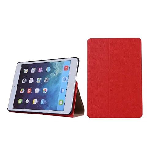 Apple iPad Mini 1/2/3 case for Men and Women, Premium Leather Business Slim Folding Stand Folio Cover (Red)