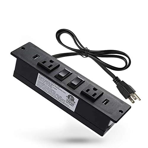 Conference Recessed Power Strip Socket With USB Ports,AC Outlet With Switch Control,Desktop Charging Station with 2-Outlet and 2 USB Ports
