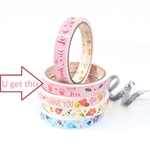 Chic CROCO Glossy Printed Sticker Roll, made with Love, cup cake #2