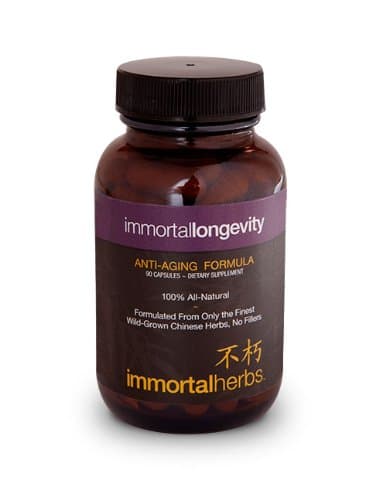 Immortal Longevity an All Natural Herbal Anti Aging Formula a Powerful Blend of Traditional Chinese Anti Aging Herbs 90 Capsules Absolutely No Fillers