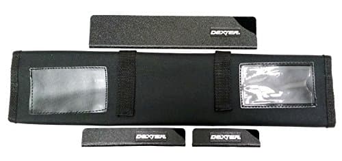 Dexter Mad Cow Cutlery Series Knife Storage System - 3 Blade Guards And Knife Roll - Includes Knife Guards (10" Wide, 6" Narrow, 4" Narrow) And Soft 3 Pouch Knife Case - Ideal For Chef