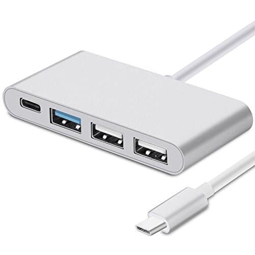 Konty 4 in 1 USB-C Hub Multi-Port Charging Connecting Adapter for New MacBook and More Device(Silver)