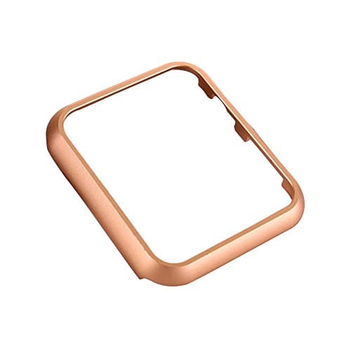 For Apple Watch Case 38mm, Aluminum Protective Shell Frame Cover for Apple Watch Series 3, Series 2, Series 1, Sport and Edition (38mm-Rose gold)