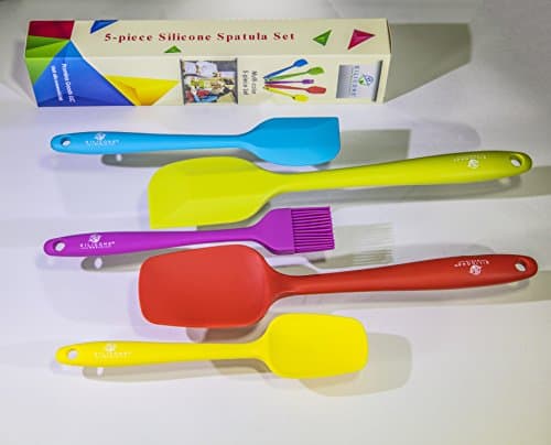 Premium 5-piece Silicone Spatula Set by Silicone World - Durable and BPA-free Utensils - Amazing Colorful and Dishwasher Safe Scraper Kit - Heat-resistant and Eco-friendly Cooking Accessories