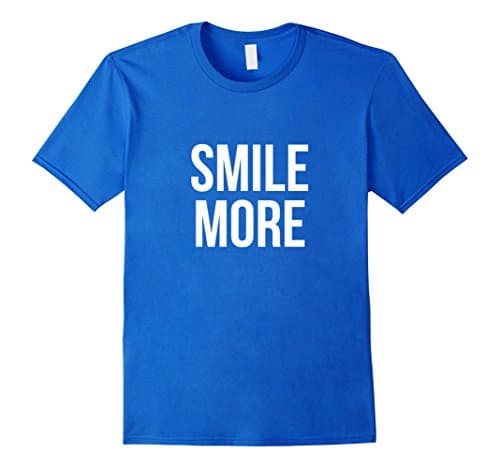 Men's Smile More T-Shirt Medium Royal Blue