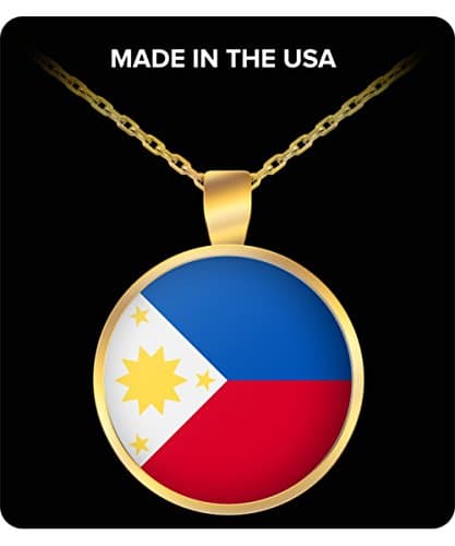 Philippines National Flag Round Pendant Necklace