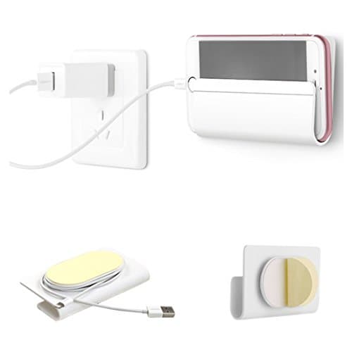 3M Adhesives White Wall Mount and Dock Charging Holder Support Stand for iPhone 7,7 Plus,6,6 Plus,6S,and 6S Plus,iPad,Tablet,Smartphone,eReader,PS