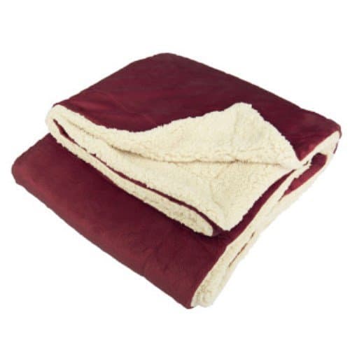 Micro Mink Sherpa Throw Blanket (Burgundy Red)