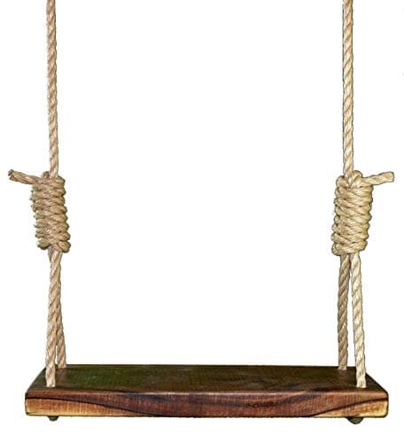 Carolina Custom Swings Rustic American Black Walnut 24 Inch Tree Swing Kid Outdoor Rope Swing