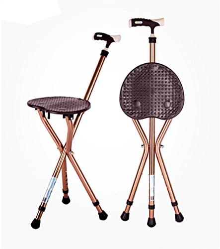 crutch TTEL Cane Seat Adjustable Folding Walking Cane Chair Stool Massage Walking Stick with