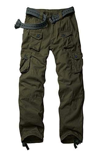 AUSZOSLT Men's Multi Pocket Loose Casual Work Pants Cargo Pants