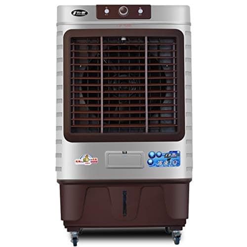 Single cold remote control timing home air cooler cooling fan refrigerator, removable air conditioning fan - Mini fan (Color : Coffee Color)