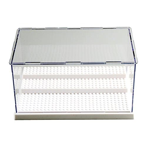 Mocatrend Acrylic Display Case/Box Show Case for Lego Minifigure with 3 Steps (White Base)