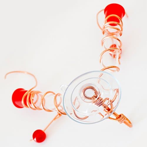 Best Copper Hummingbird Feeder for Window - Includes 2 Nectar Ports with Easy-Suction Cup for Attaching - 100% Guaranteed!