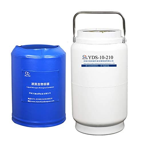 TIANCHI Liquid Nitrogen Container 10 Liter Cryogenic Storage Tank 10L 210 mm Diameter with Straps Carry Bag
