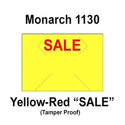200,000 Monarch 1130 compatible "Sale" Fluorescent Chartreuse General Purpose Labels to fit the Monarch 1130 Price Guns. Full Case + includes 8 ink rollers.