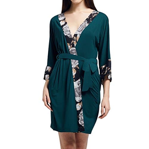 Dramaticbuying Women's Modal Cotton Bathrobe Soft with Pockets Lightweight Robe, Green, TagsizeL=USsizeM