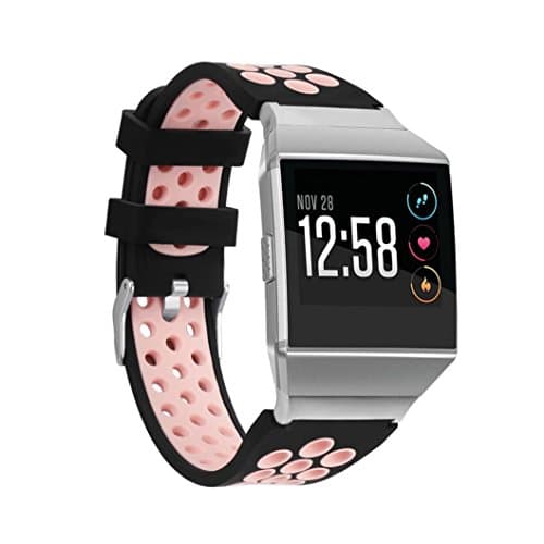 Mikong Soft Silicone Replacement Sport Band Strap For Fitbit Ionic Smart Watch (Pink)