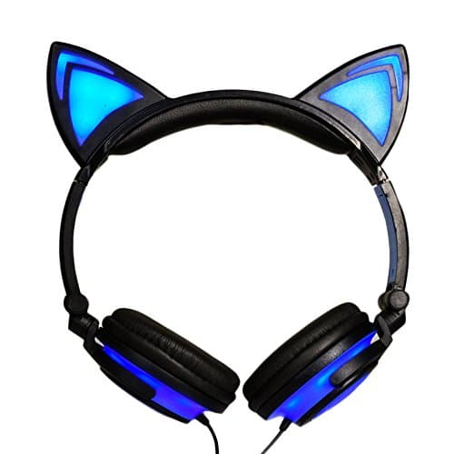 ShuaiZE Kids Headphones Wired Over-Ear Foldable LED Gaming Flashing Lights with USB Charger Earphone Headset for iPhone 6s,6s Plus,Android,iPad and Computer.