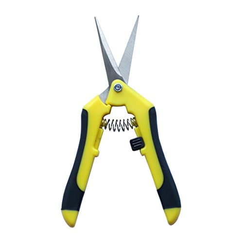 Yellow Ladies 6.5" Micro-Tip Gardening Hand Pruner Pruning Shear Snip with Straight Stainless steel Blade Comfort Grip,Leaf Trimmer, Scissors