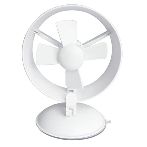 Protable Personal USB Fan with Suction Cup Base Suitable for Home, Office, Travel for Car (White)