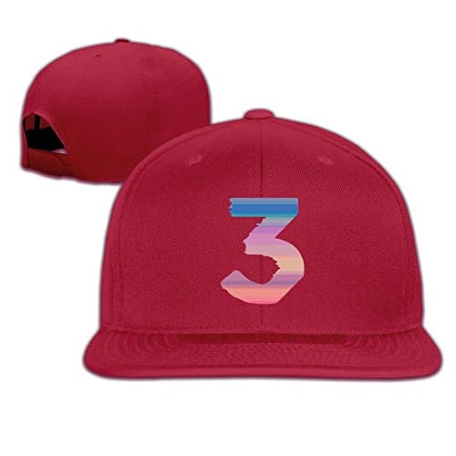 Unisex Chance The Rapper Number 3 Snapback Ajustable Flat Cap Red