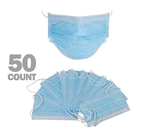 50Pcs Disposable 3-Layer Masks, Anti Dust Breathable Disposable Earloop Mouth Face Mask, Comfortable Medical Sanitary Surgical （in Stock）