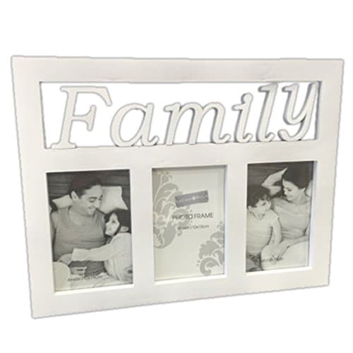 Family Photo Frame White Color with Three Openings