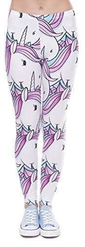 Unicorn Workout Leggings 3D Digital Print Patterned Stretchy Yoga Capri For Women &amp; Girls XS-L