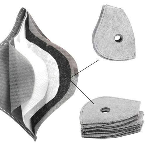 Face Mask Filter With Activated Carbon Anti Dust Motorcycle Bicycle Cycling Replacement Fit Most Dust and Pollution Masks 5 Layers Filtration Exhaust Gas Anti Pollen Allergy 10pcs / 5pcs / 1pcs (1)