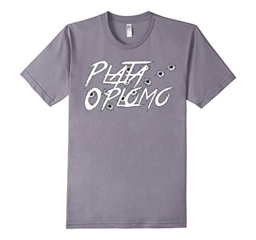 Men's Plata O Plomo Narco T-Shirt Medium Slate