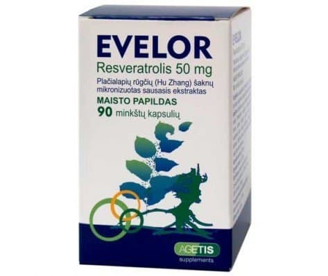 EVELOR resveratrol, 50mg, 90 soft capsules