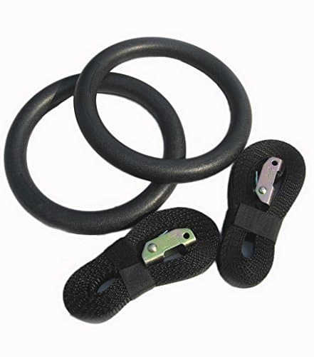 Olympic Gymnastic Rings with Adjustable Straps &amp; Mounting Hooks | Cross Training,Gymnastics,Strength &amp; Fitness Training| Crossfit Home Gym | Dips, Push, Pull &amp; Muscle Ups