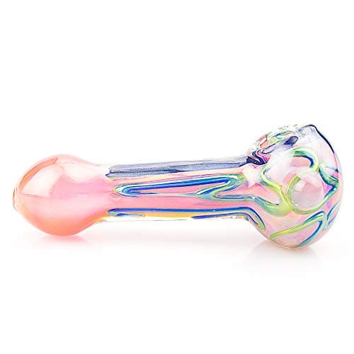 HAAC 4.3 Inch Long Pipe,Newest Bub Handmade Shiny Magic Style Glass(Color As Shown)