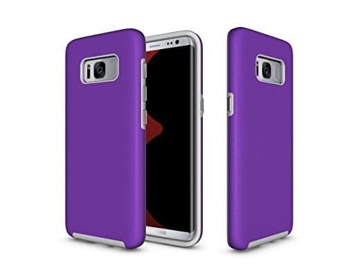Samsung Galaxy S8 Plus Rugged Case Shockproof Cover Purple- Soft TPU and Dual Layer for Extra Shock Absorption, Anti Scratch Bumper and Non Slip Cover, It Protects Your Phone From Any Damage or Drops