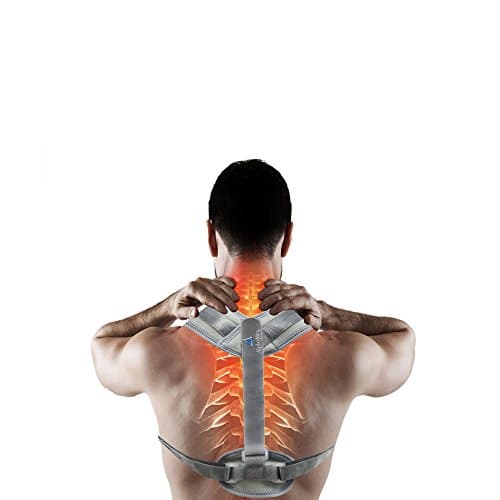 Posture Corrector for Men, Women and Teens. Adjustable, Discreet and Comfortable Design. Back Pain Relief. Clavicle Support. Corrects Slouching & Hunchback (GRAY) by AlphaMeg