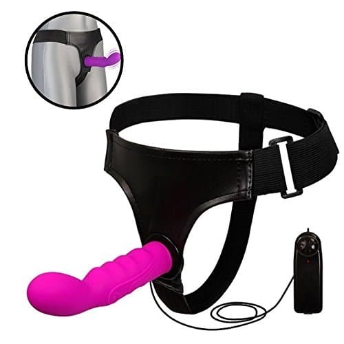 Strap On Harness with Multi-Speed Electric Massager for Woman Couples - Rose Red