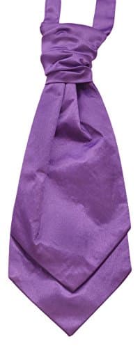 New Plain Coloured Boys Pre-Tied Wedding Scrunchie Ruche Cravat.