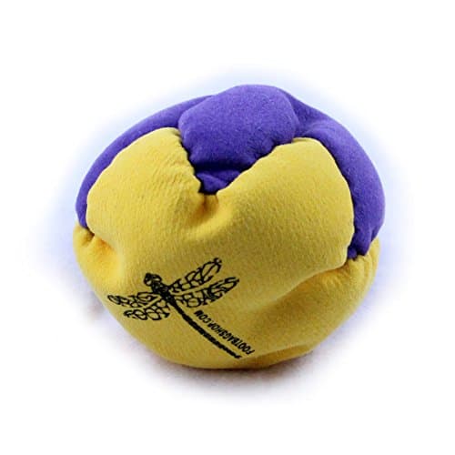 Dragonfly Footbags Yellow and Purple Nova 2 Panel (Hacky Sack)